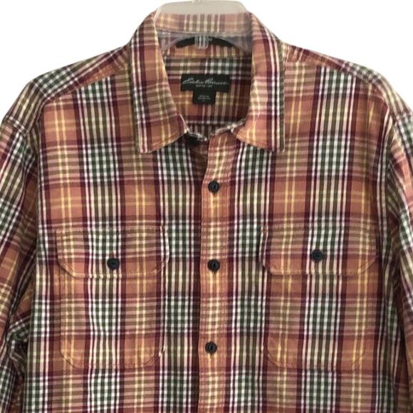 Eddie Bauer Other - Eddie Bauer Woven Heavy Cotton Plaid Workwear Shirt Mens Sz XL Outdoors Gorpcore
